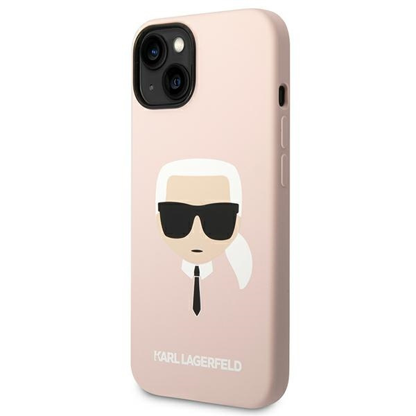 Case Karl Lagerfeld KLHMP14MSLKHLP iPhone 14 Plus 6.7" hardcase light pink/light pink Silicone Karl`s Head MagSafe